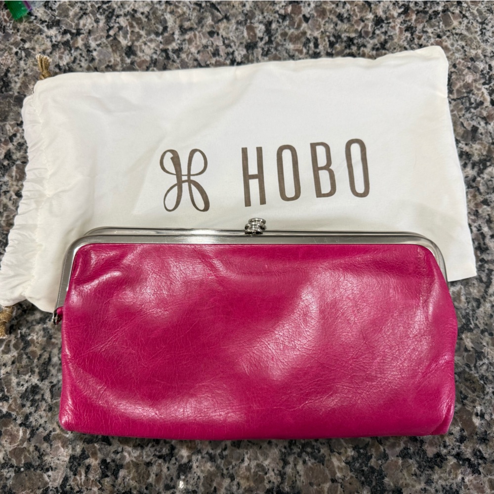 HOBO Fuchsia Leather Clutch